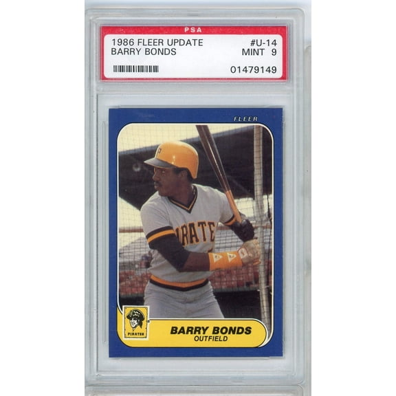 Graded 1986 Fleer Update Barry Bonds #U14 Rookie RC Baseball Card PSA 9 Mint