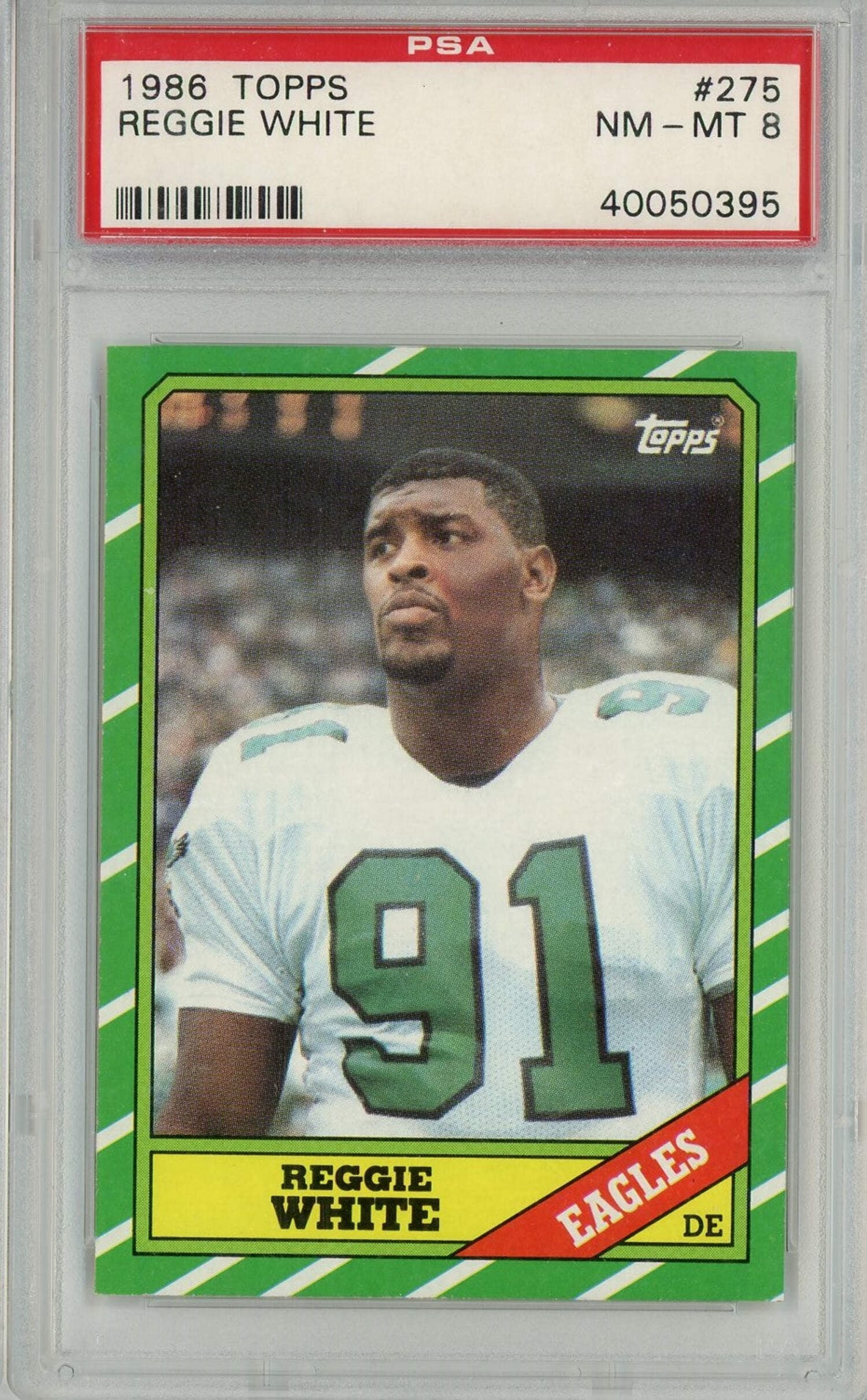 Graded 1986 Topps Reggie White #275 Rookie RC Football Card PSA 8 NM-MT