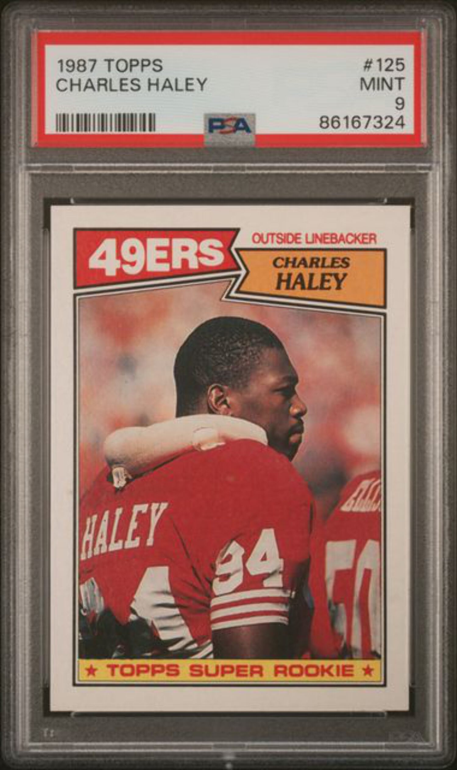 Graded 1987 Topps Charles Haley #125 Rookie RC Football Card PSA 9 Mint