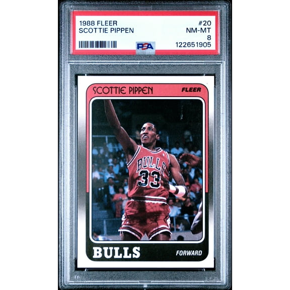 Graded 1988-89 Fleer Scottie Pippen #20 Rookie RC Basketball Card PSA 8 Near Mint