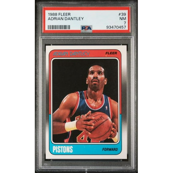 Graded 1988 Fleer Adrian Dantley #39 Basketball Card PSA 7 Near Mint