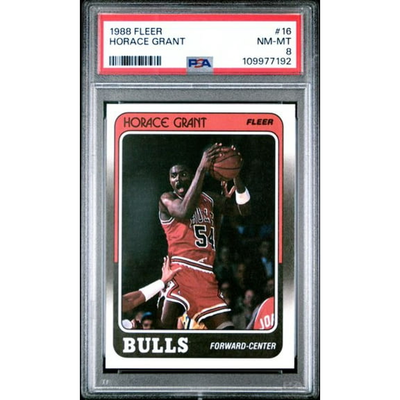 Graded 1988 Fleer Horace Grant #16 Rookie RC Basketball Card PSA 8 NM-MT
