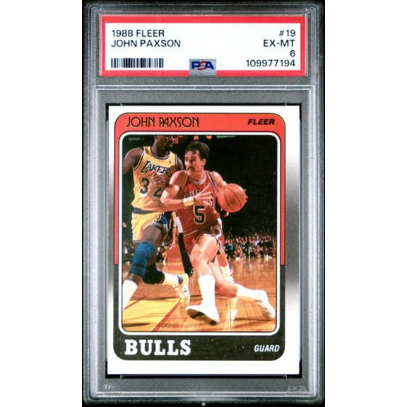 Graded 1988 Fleer John Paxson #19 Basketball Card PSA 6 EX-MT