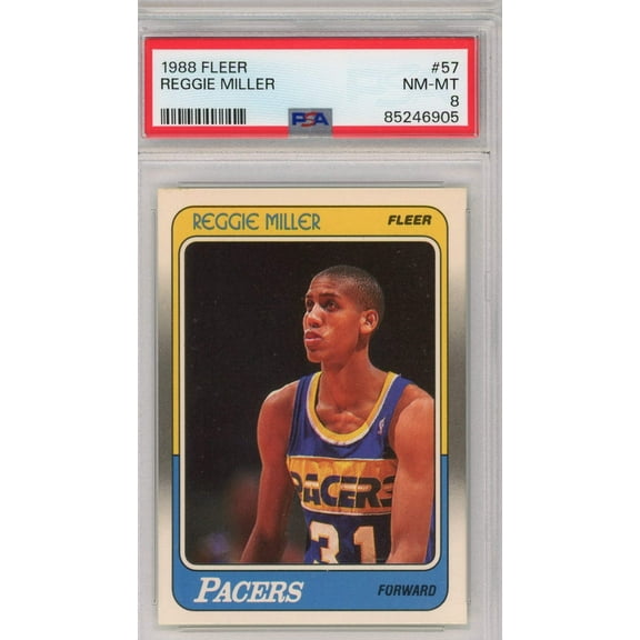 Graded 1988 Fleer Reggie Miller #57 Rookie RC Basketball Card PSA 8 NM-MT
