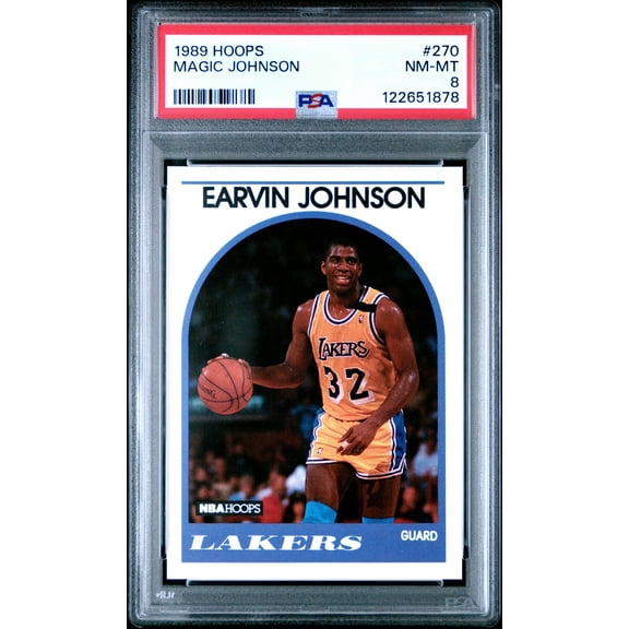 Graded 1989-90 Hoops Earvin Johnson #270 Basketball Card PSA 8 Near Mint