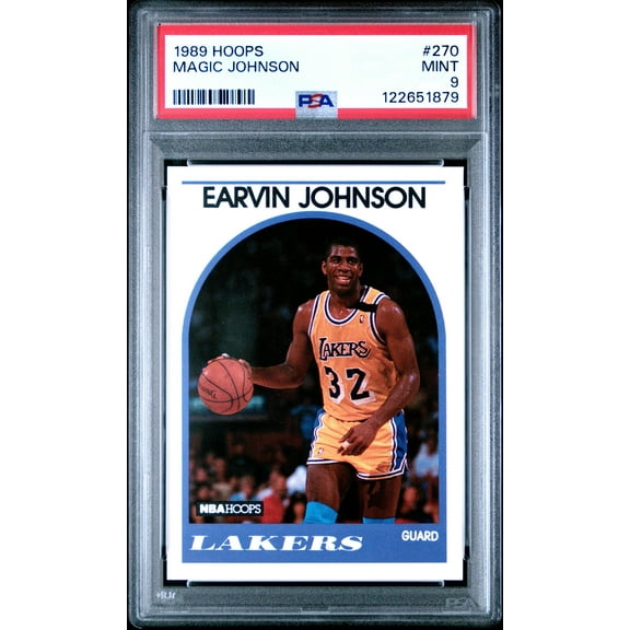 Graded 1989-90 Hoops Earvin Johnson #270 Basketball Card PSA 9 Mint