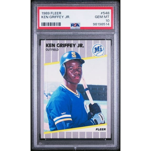 Graded 1989 Fleer Ken Griffey Jr. #548 Rookie RC Baseball Card PSA 10 Gem Mint