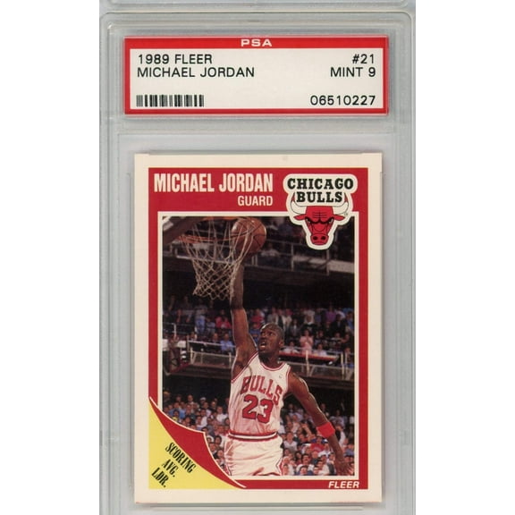 Graded 1989 Fleer Michael Jordan #21 Basketball Card PSA 9 Mint