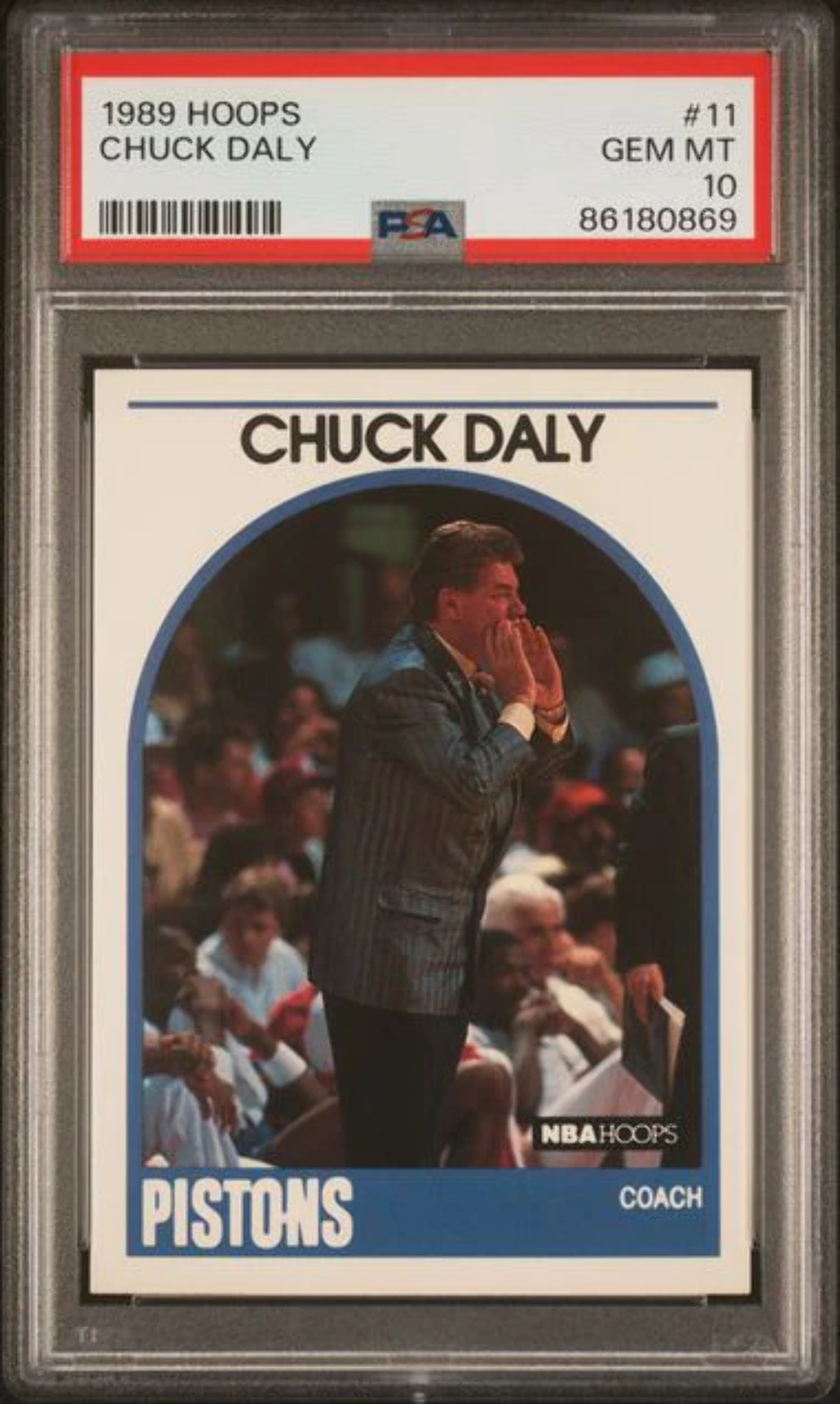 Graded 1989 Hoops Chuck Daly #11 Basketball Card PSA 10 Gem Mint ...