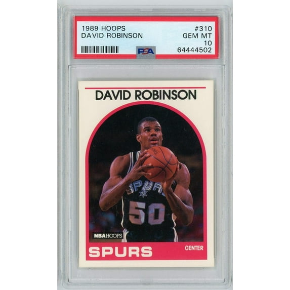 Graded 1989 Hoops David Robinson #310 Rookie RC Basketball Card PSA 10 Gem Mint