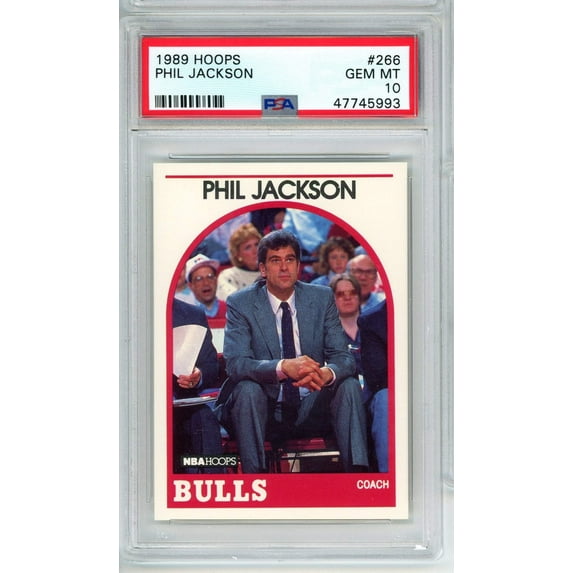Graded 1989 Hoops Phil Jackson #266 Basketball Card PSA 10 Gem Mint