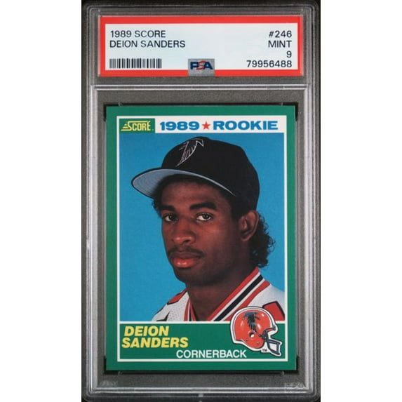Graded 1989 Score Deion Sanders #246 Rookie RC Football Card PSA 9 Mint