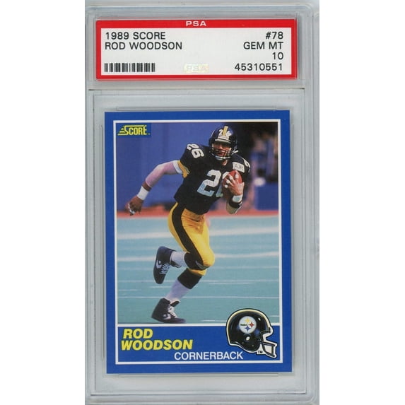 Graded 1989 Score Rod Woodson #78 Rookie RC Football Card PSA 10 Gem Mint