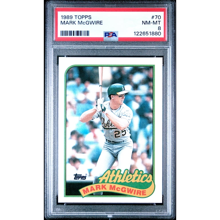 Graded 1989 Topps Mark McGwire #70 Baseball Card PSA 8 Near Mint Graded 1989 Topps Mark McGwire #70 Baseball Card PSA 8 Near Mint