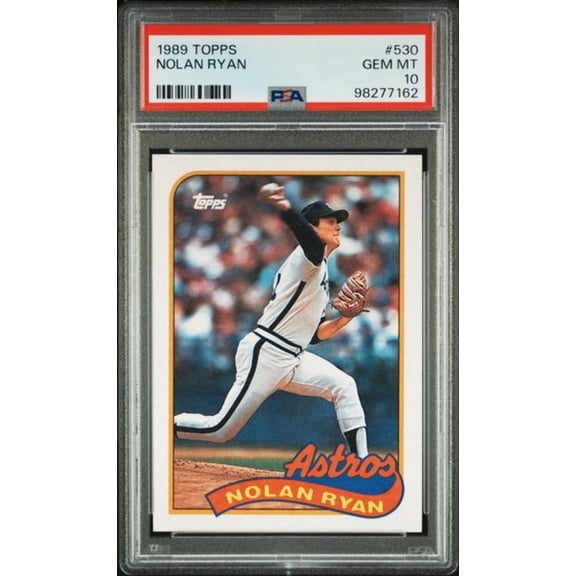 Graded 1989 Topps Nolan Ryan #530 Baseball Card PSA 10 Gem Mint