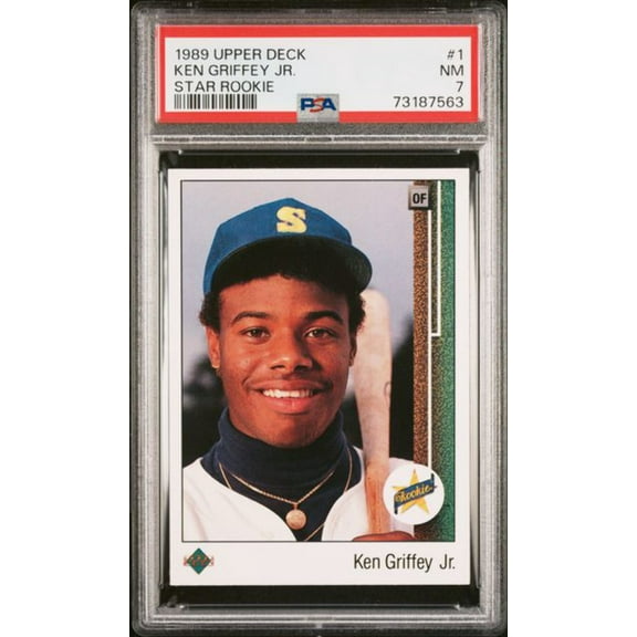 Graded 1989 Upper Deck Star Rookie Ken Griffey Jr. #1 Rookie RC Baseball Card PSA 7 NM