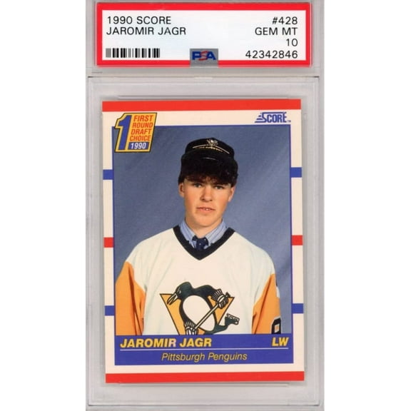 Graded 1990-91 Score Jaromir Jagr #428 Rookie RC Hockey Card PSA 10 Gem Mint
