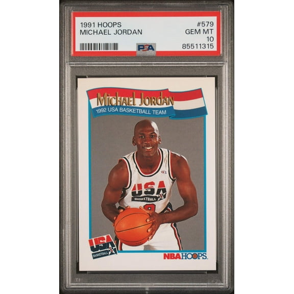 Graded 1991 Hoops Michael Jordan #579 USA Dream Team Basketball Card PSA 10 Gem Mint