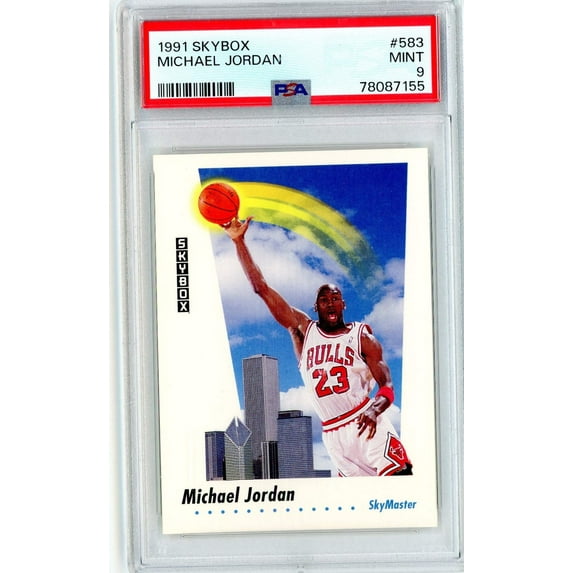 Graded 1991 Skybox Michael Jordan #583 Basketball Card PSA 9 Mint