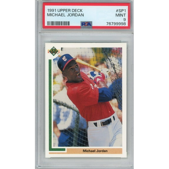 Graded 1991 Upper Deck UD Michael Jordan #SP1 Rookie RC Baseball Card PSA 9 Mint