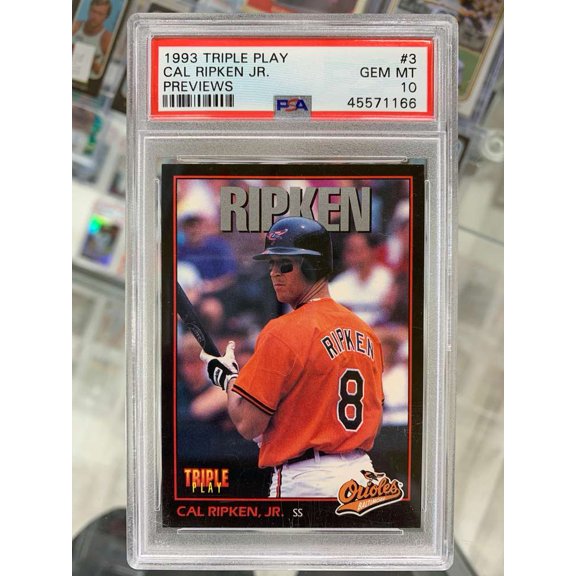 Graded 1993 Donruss Triple Play Previews Cal Ripken Jr. #3 PSA 10 Baseball Card