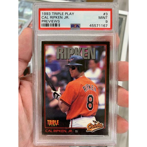 Graded 1993 Donruss Triple Play Previews Cal Ripken Jr. #3 PSA 9