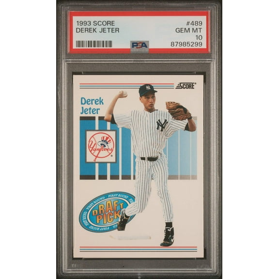Graded 1993 Score Derek Jeter #489 Rookie RC Baseball Card PSA 10 Gem Mint