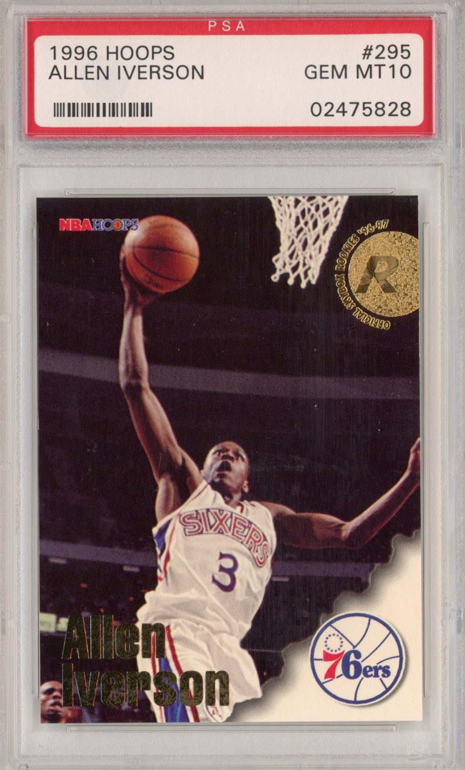 Graded 1996-97 NBA Hoops Allen Iverson #295 Rookie RC Basketball 