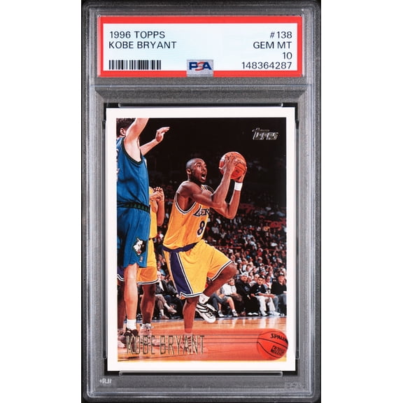 Graded 1996 Topps Kobe Bryant #138 Rookie PSA 10 Los Angeles Lakers Basketball Card