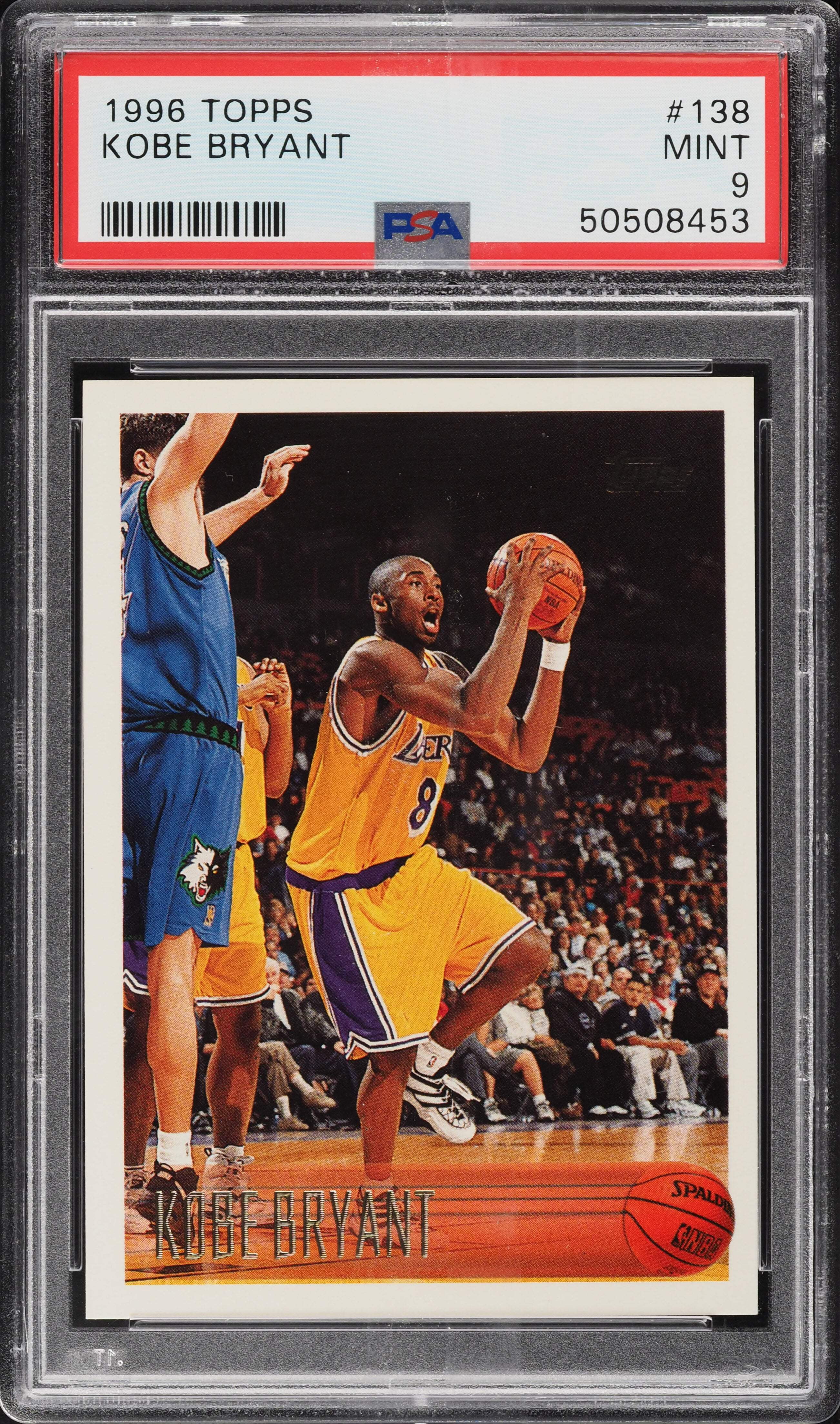 Graded 1996 Topps Kobe Bryant #138 Rookie RC Basketball Card