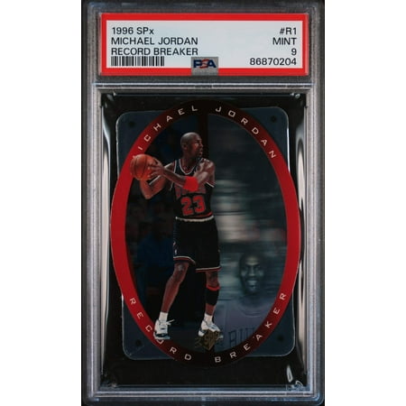 Graded 1996 Upper Deck SPx Michael Jordan #R1 Record Breaker Basketball Card PSA 9 Mint