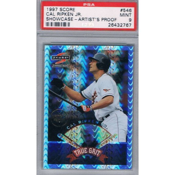 Graded 1997 Score Cal Ripken Jr #546 Showcase Artists Proof Base Set PSA 9 Mint Baltimore Orioles MLB Baseball Trading Card