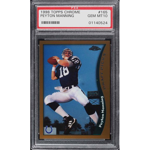 Graded 1998 Topps Chrome Peyton Manning #165 Rookie PSA 10
