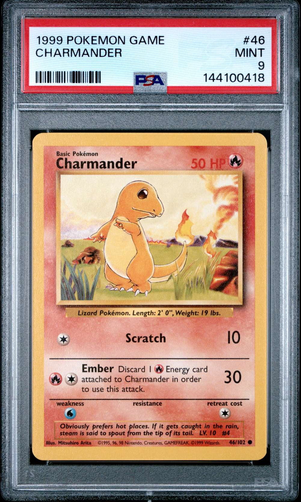 original charmander pokemon card 001/032 CLL end display Vintage Original Pokémon Base Set