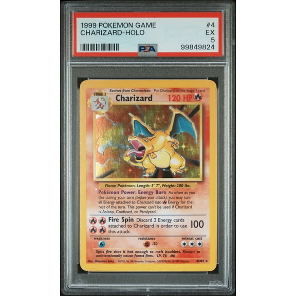 Graded 1999 Pokemon Game Charizard Holo PSA 5 Card #4