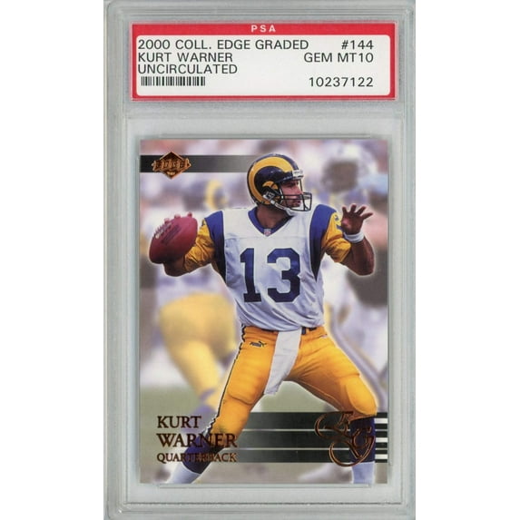 Graded 2000 Collector's Edge Graded Kurt Warner #144 Uncirculated Football Card PSA 10 Gem Mint