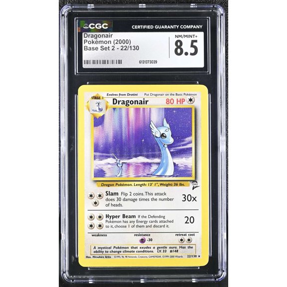 Graded 2000 Pokemon Base Set 2 Dragonair #22/130 CGC 8.5 English