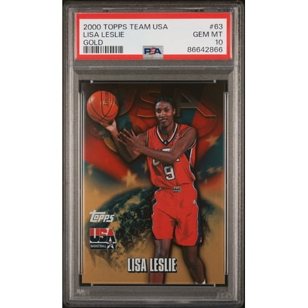 Graded 2000 Topps Team USA Lisa Leslie #63 Gold Basketball Card PSA 10 Gem Mint