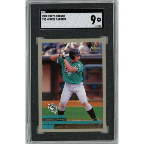 Graded 2000 Topps Traded Miguel Cabrera #T40 Rookie RC Baseball Card SGC 9 Mint