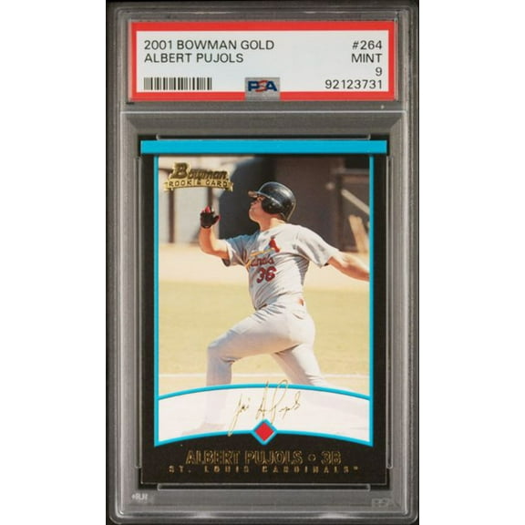 Graded 2001 Bowman Gold Albert Pujols #264 Rookie RC Baseball Card PSA 9 Mint