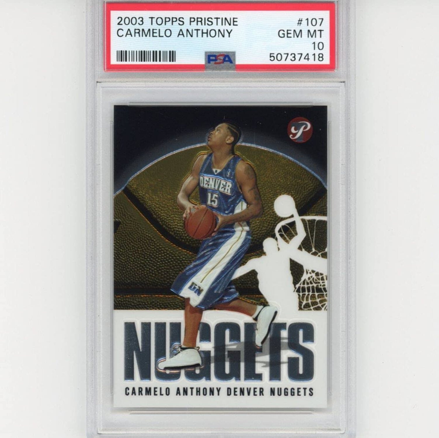 Graded 2003-04 Topps Pristine Carmelo Anthony #107 Rookie RC