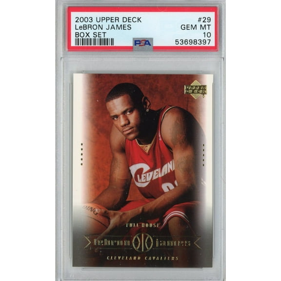 Graded 2003-04 Upper Deck LeBron James #29 Box Set Rookie RC Basketball Card PSA 10 Gem Mint