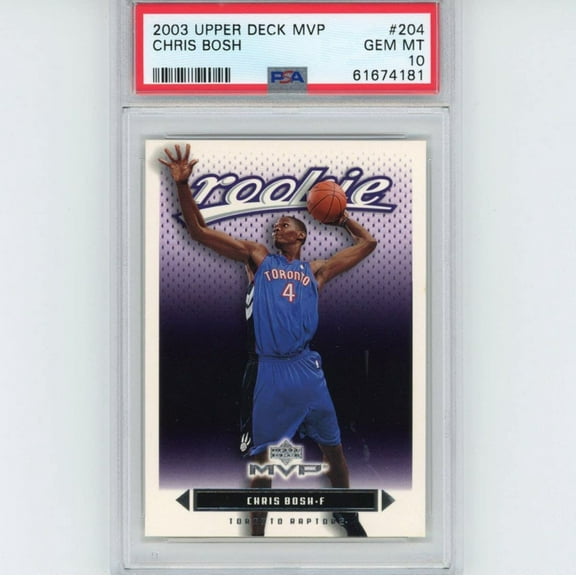 Graded 2003-04 Upper Deck UD MVP Chris Bosh #204 Rookie RC Basketball Card PSA 10 Gem Mint