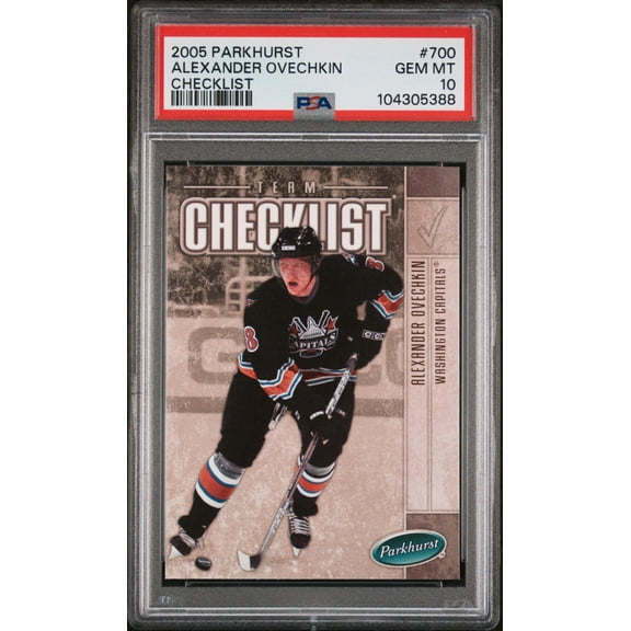 Graded 2005 Upper Deck Parkhurst Alex Ovechkin #700 Checklist Rookie RC Hockey Card PSA 10 Gem Mint