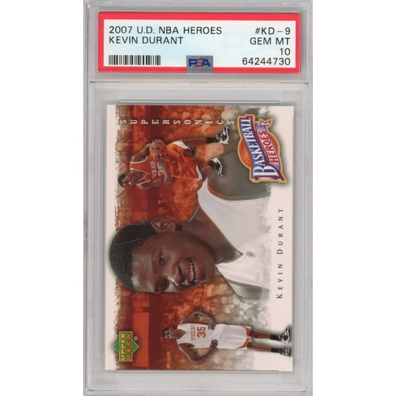 Graded 2007-08 Upper Deck UD NBA Heroes Kevin Durant #KD-9 Rookie RC Basketball Card PSA 10 Gem Mint