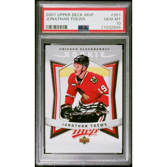 Graded 2007 Upper Deck MVP Jonathan Toews #351 Rookie RC Hockey Card PSA 10 Gem Mint