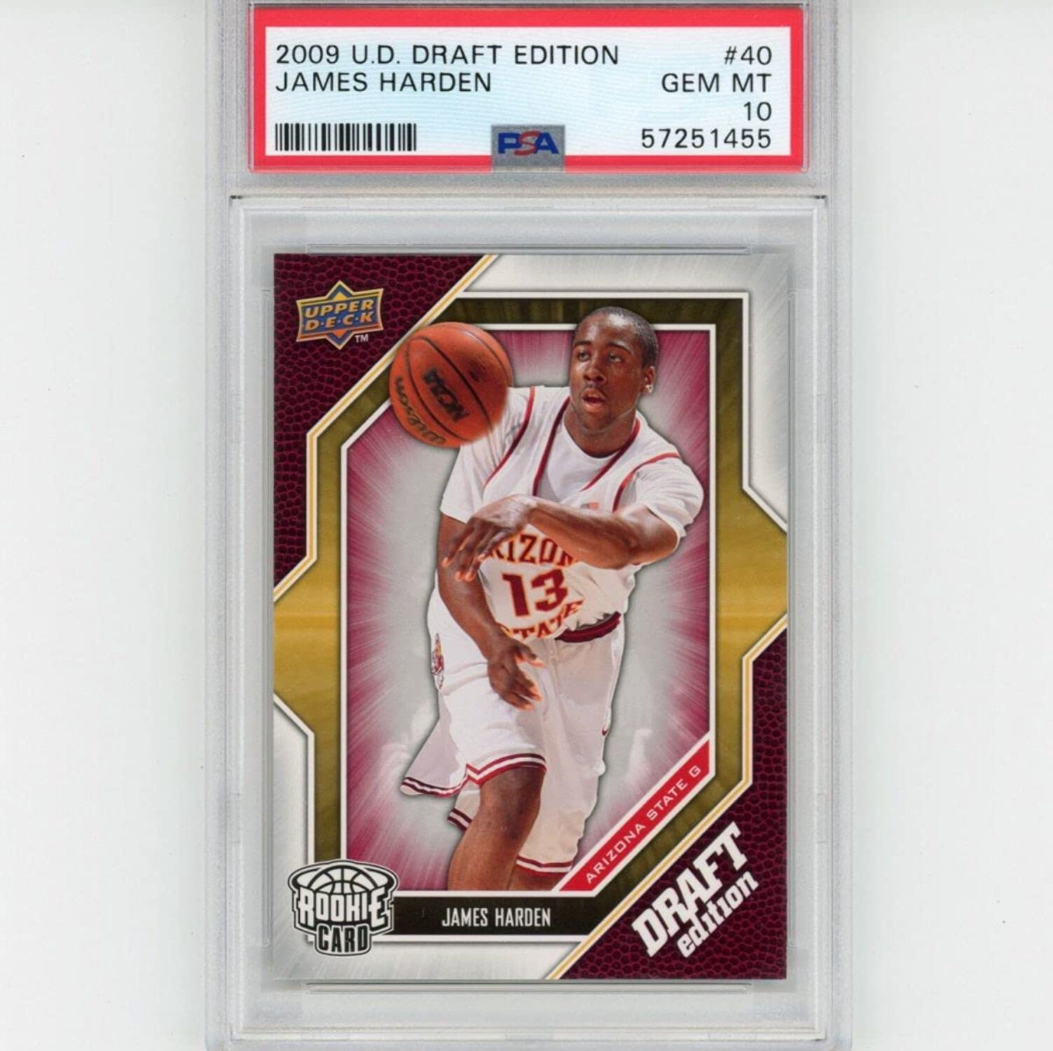Graded 2009-10 Upper Deck UD Draft Edition James Harden #40 Rookie 