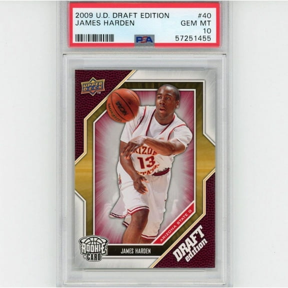 Graded 2009-10 Upper Deck UD Draft Edition James Harden #40 Rookie RC Basketball Card PSA 10 Gem Mint