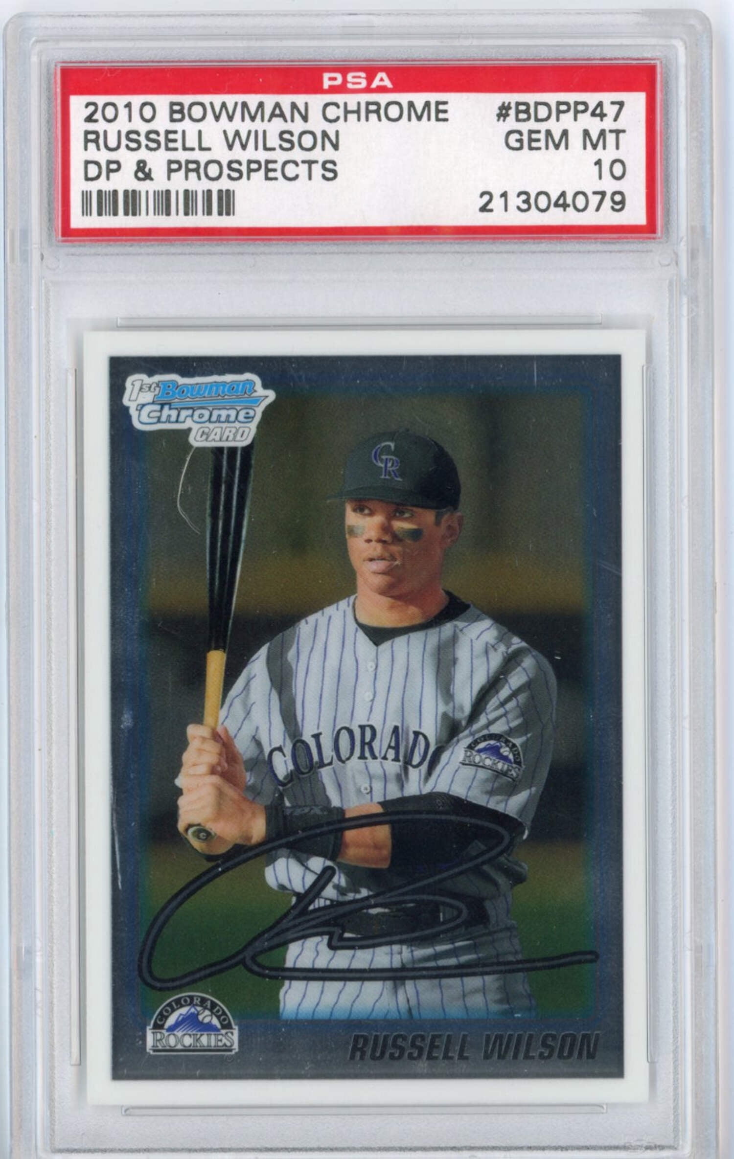 Graded 2010 Bowman Draft Picks  Prospects Russell Wilson #BDPP47 Chrome Rookie RC Football Card PSA 10 Gem Mint