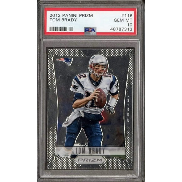 Graded 2012 Panini Prizm Tom Brady #116 First Prizm Football Card PSA 10 Gem Mint